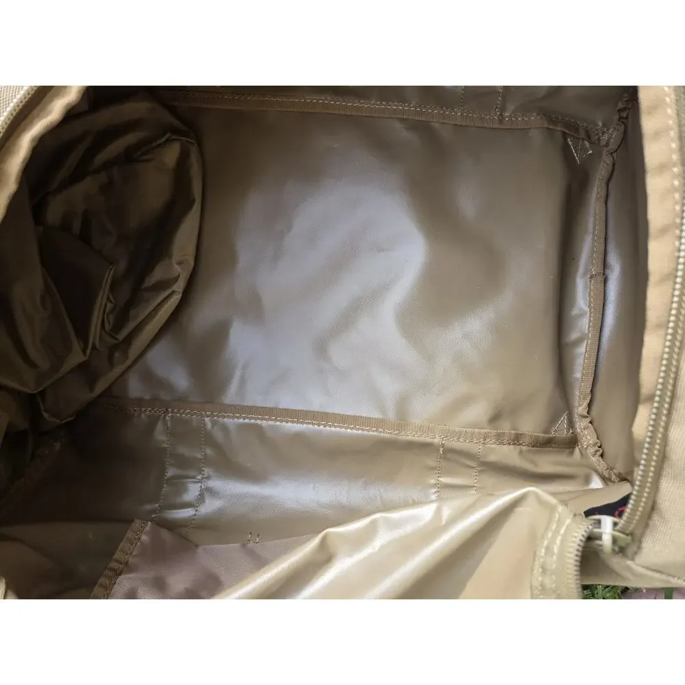 Flying Circle Tactical Square Duffel Backpack Goliad Brown External Pockets